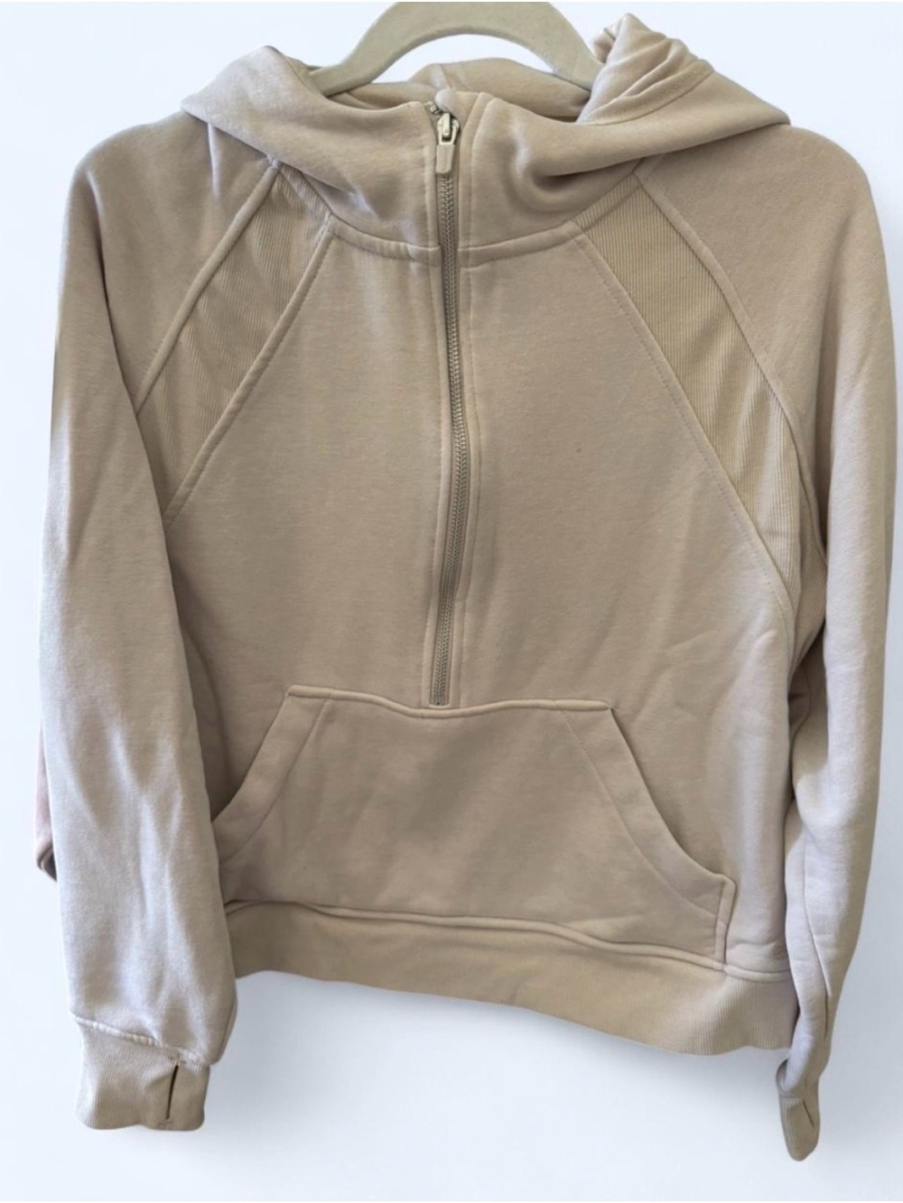 Danskin cream half zip Pullover with hood